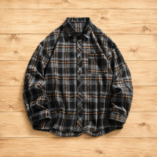 Long-Sleeve Plaid Shirt