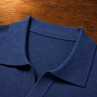 Long Sleeve Knit Polo Sweater