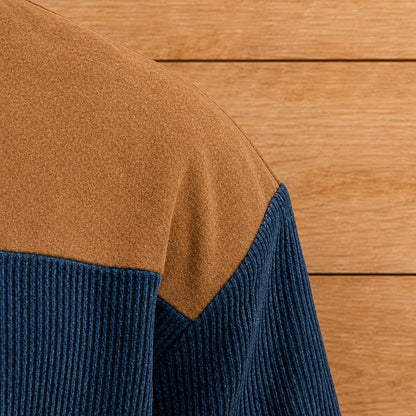 Modern Colorblock Polo Sweater