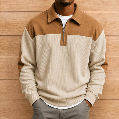 Modern Colorblock Polo Sweater