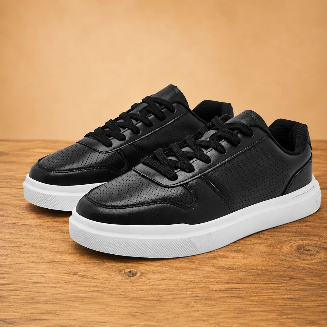 Modern Perforated Court Sneakers