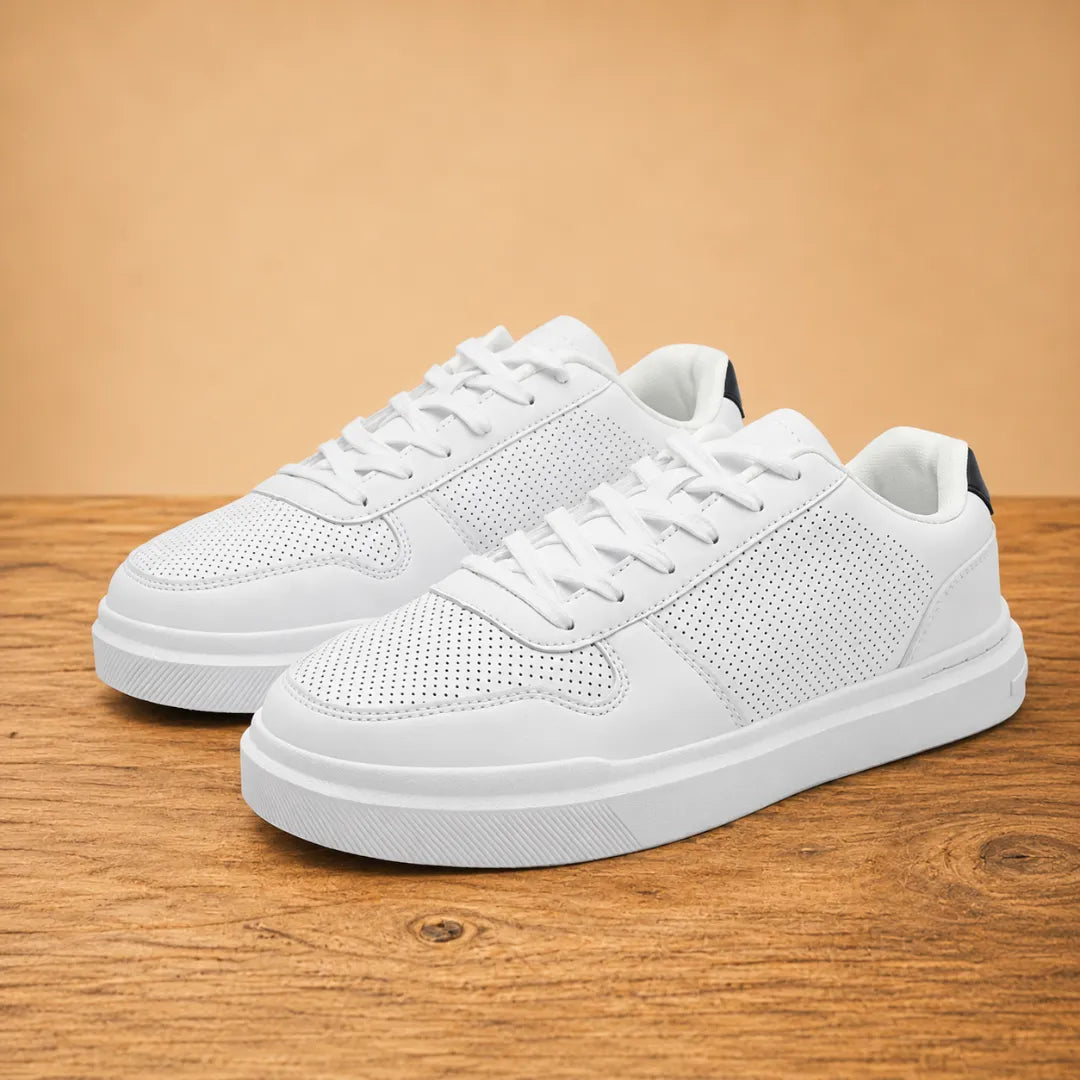 Modern Perforated Court Sneakers