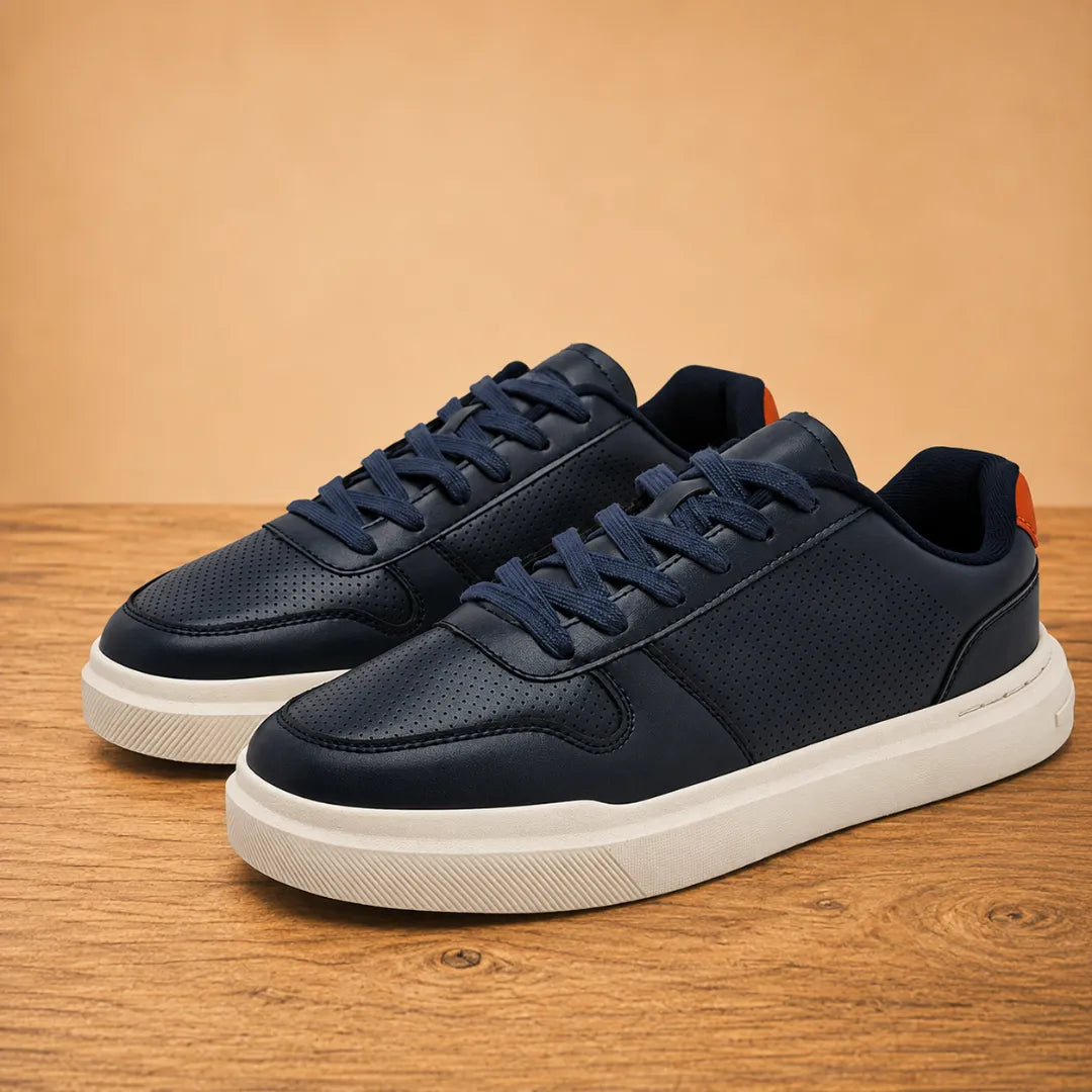 Modern Perforated Court Sneakers