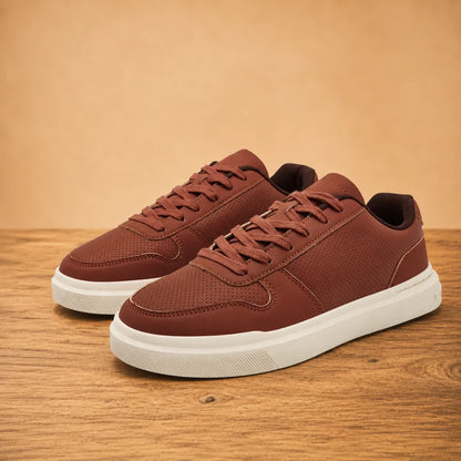 Modern Perforated Court Sneakers