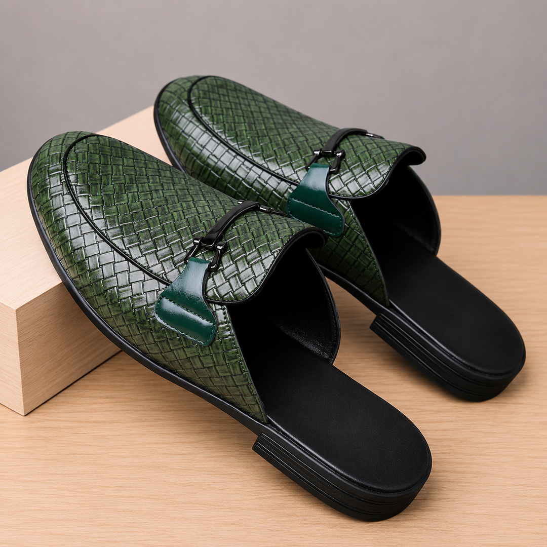 Premium Woven Loafer Mules