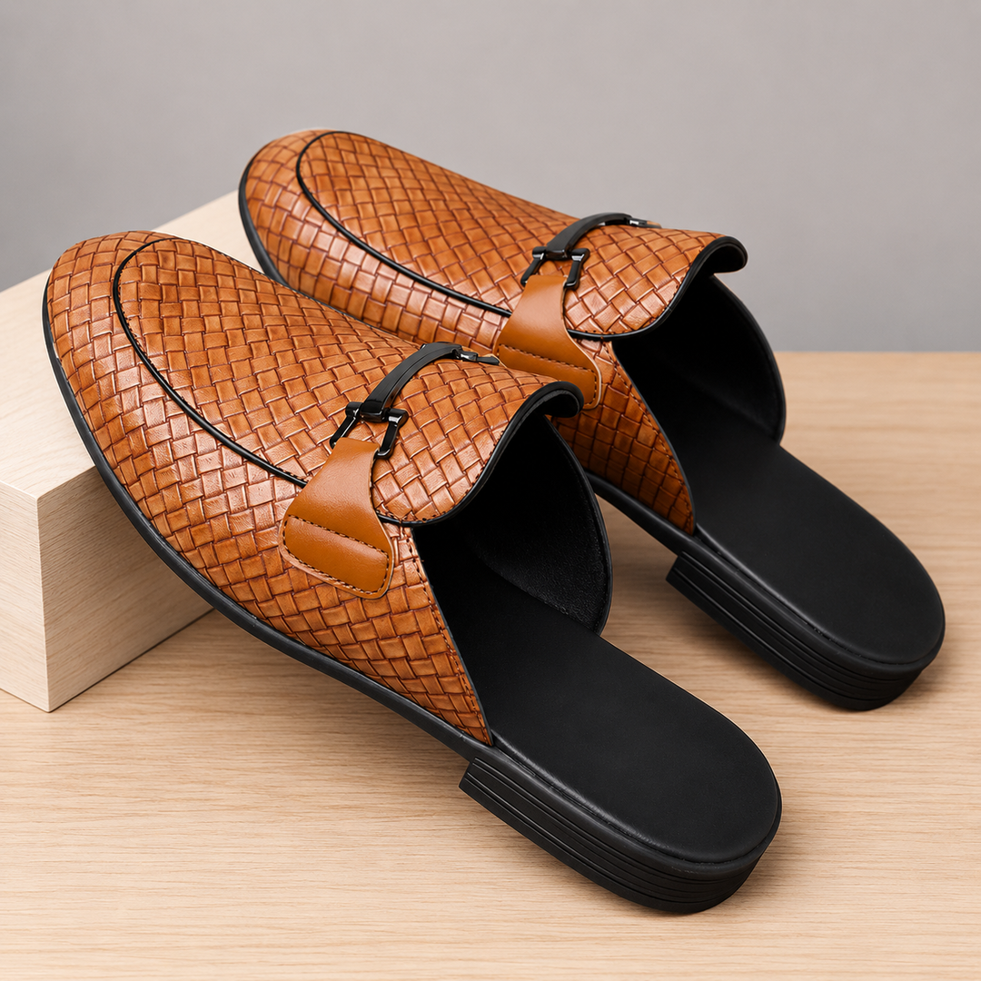 Premium Woven Loafer Mules