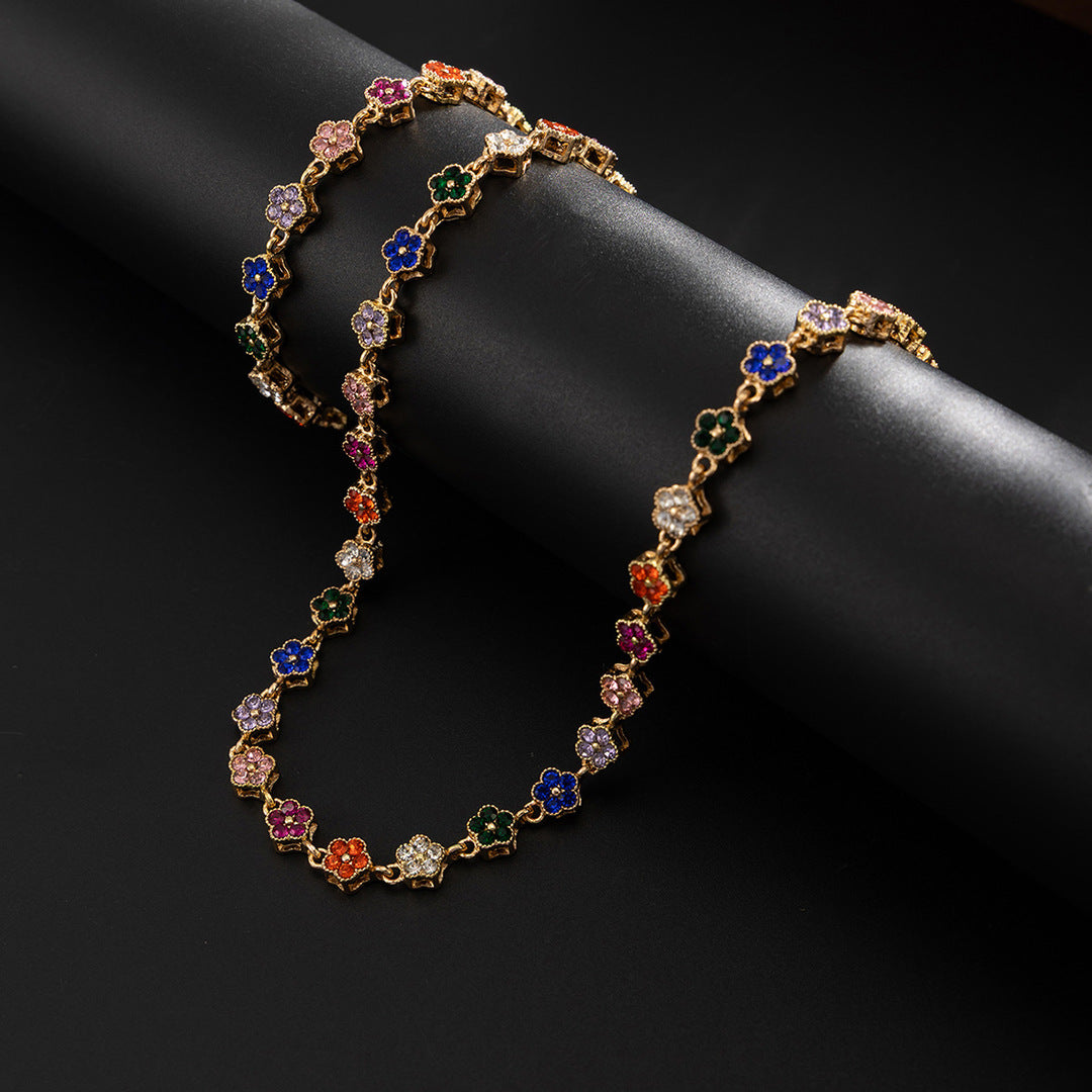 Floral Link Chain Set