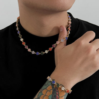 Floral Link Chain Set