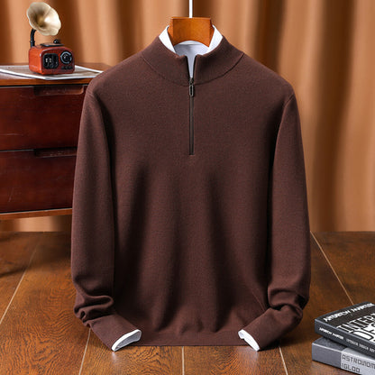 CLASSIC HALF-ZIP KNIT SWEATER
