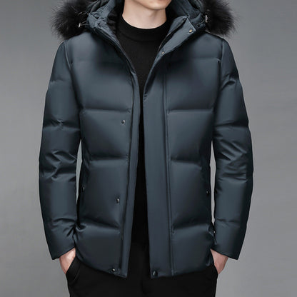 ELEGANT HOODED DOWN COAT