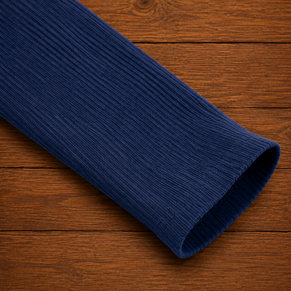 Ribbed Button Neck Shirt