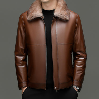 WARM AUTHENTIC LEATHER COAT