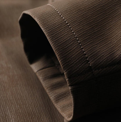 LUXURIOUS FLEECE-LINED LEATHER COAT