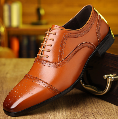 LUXURY LEATHER BROGUE SHOES