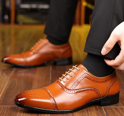 LUXURY LEATHER BROGUE SHOES