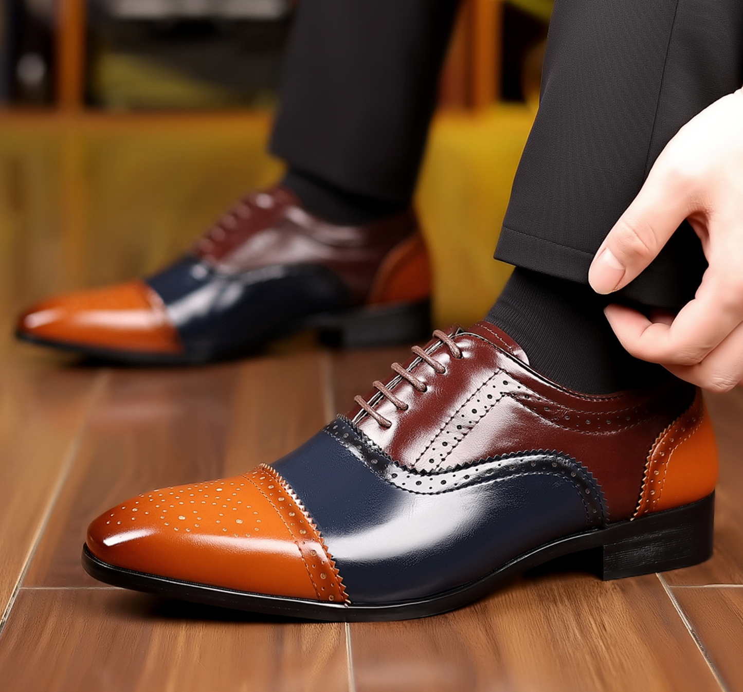 LUXURY LEATHER BROGUE SHOES