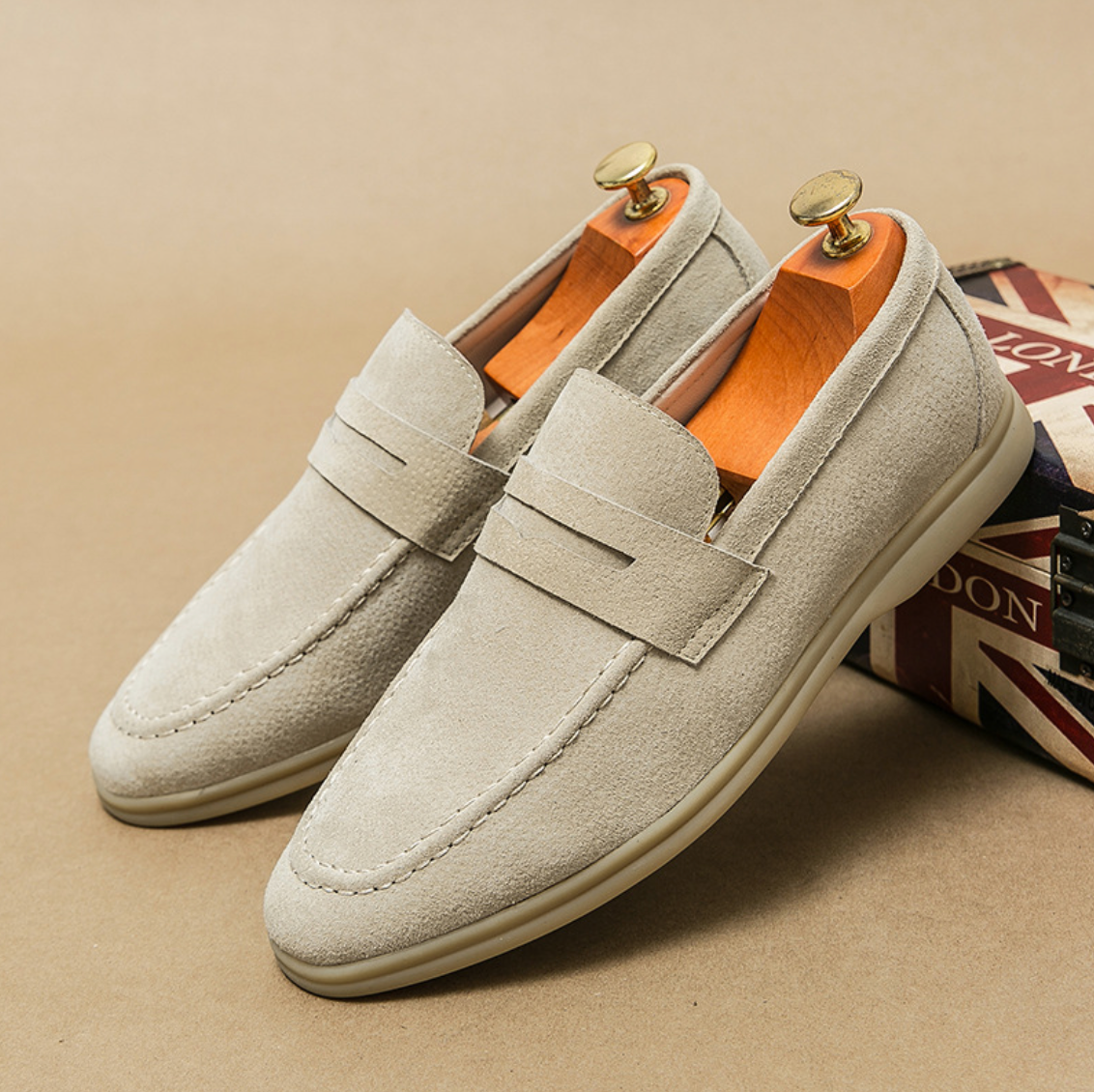 SUEDE SLIP-ON LOAFERS