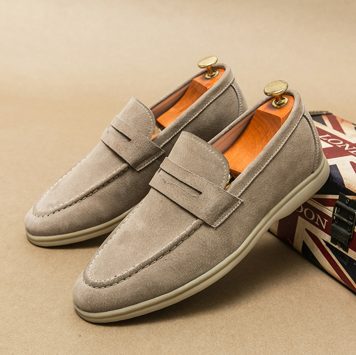 SUEDE SLIP-ON LOAFERS