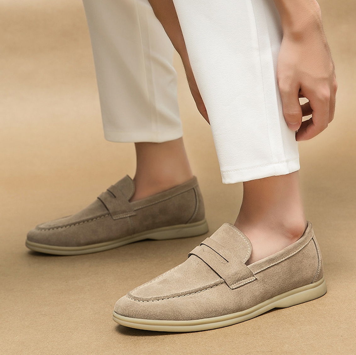 SUEDE SLIP-ON LOAFERS