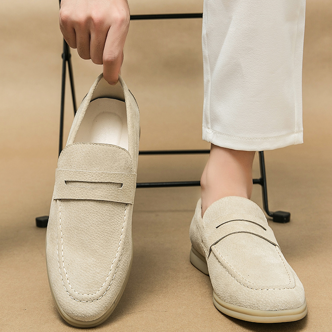 SUEDE SLIP-ON LOAFERS