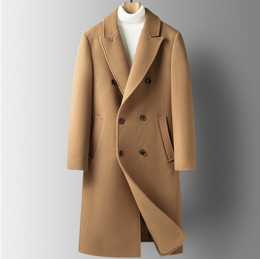 DOUBLE-BREASTED WOOL COAT