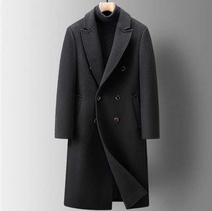 DOUBLE-BREASTED WOOL COAT