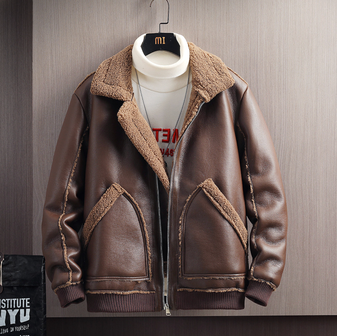 SHEARLING LAMBSKIN BOMBER
