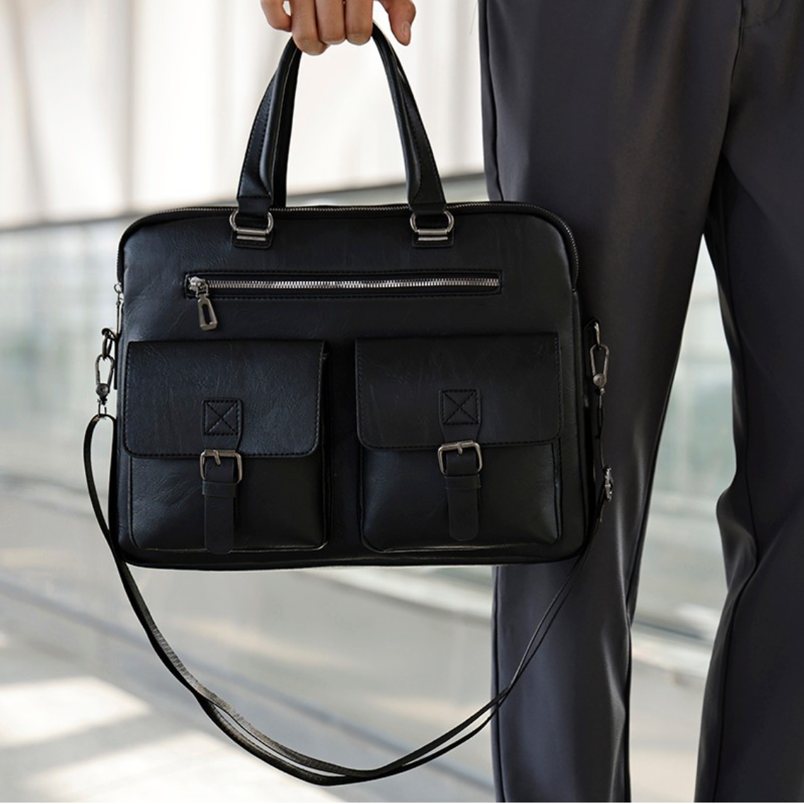 BUSINESS LEATHER SHOULDER BAG
