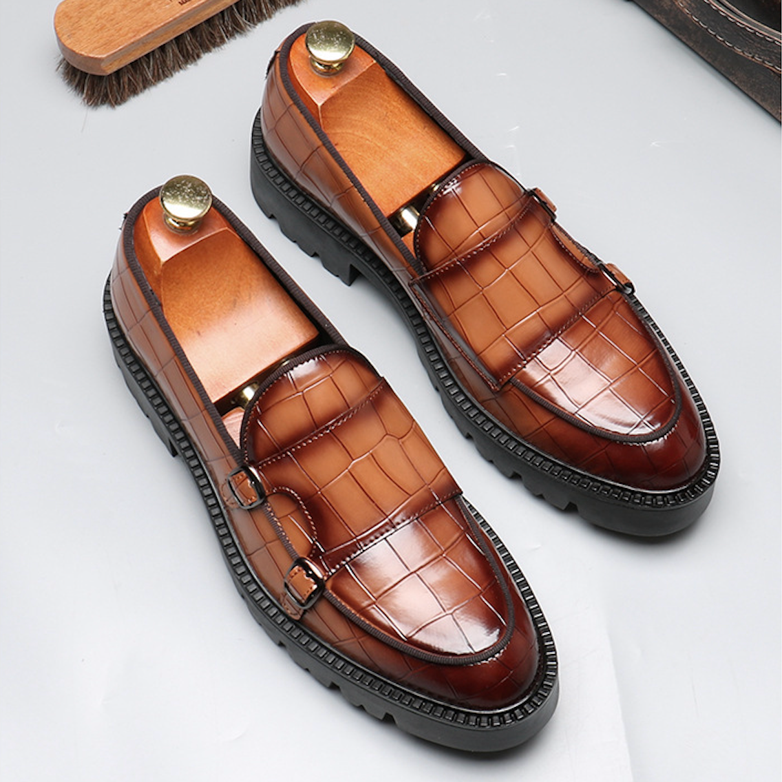 CROC BUCKLE COMFORT LOAFERS