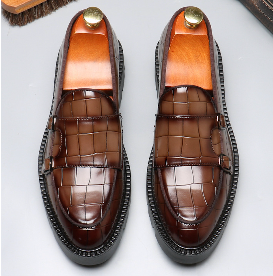 CROC BUCKLE COMFORT LOAFERS