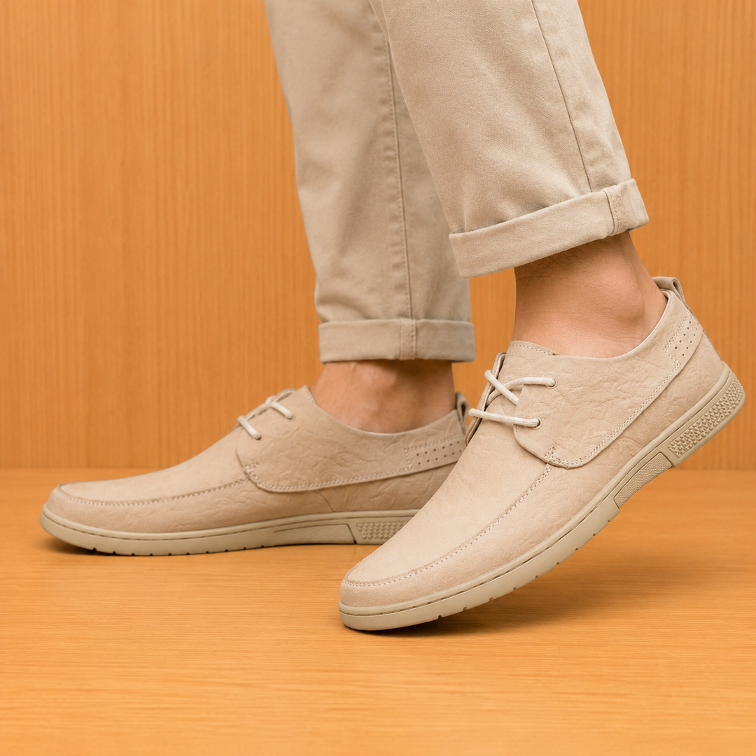 Textured Lace-Up Derby Shoes