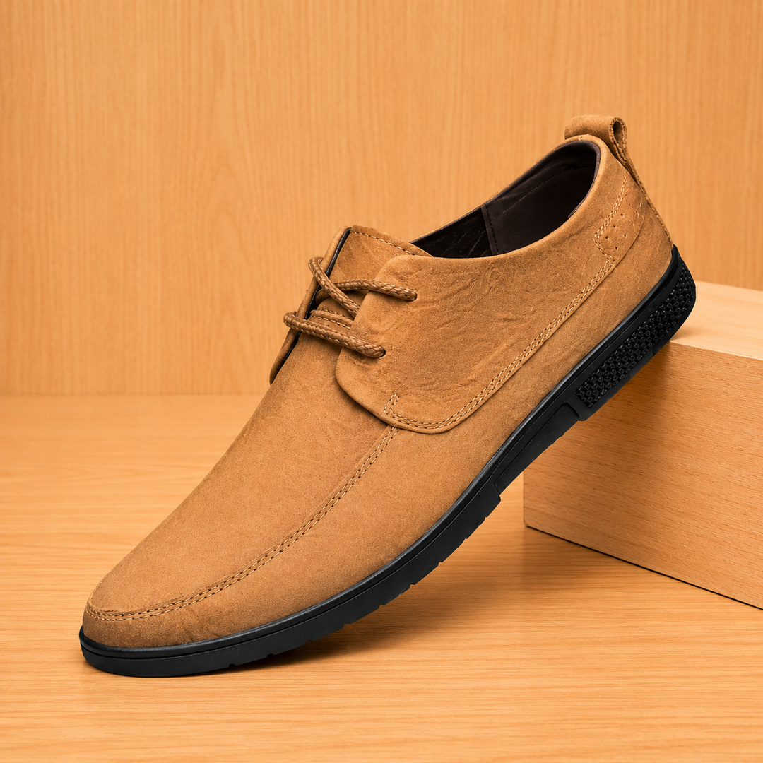 Textured Lace-Up Derby Shoes