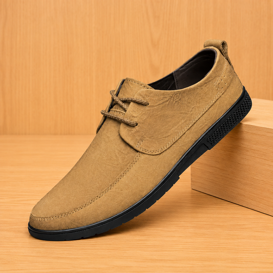 Textured Lace-Up Derby Shoes