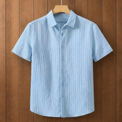 Textured Button-Up Collared Shirt