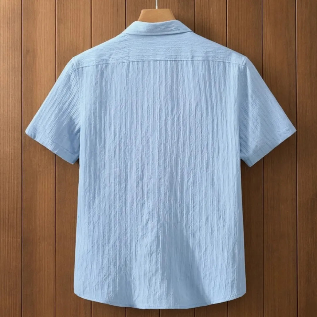 Textured Button-Up Collared Shirt