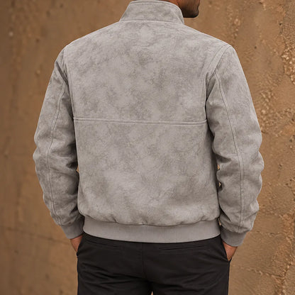 Textured Stand Collar Jacket