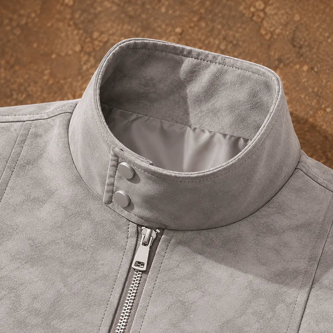 Textured Stand Collar Jacket