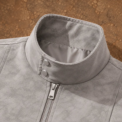 Textured Stand Collar Jacket