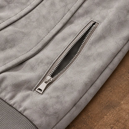 Textured Stand Collar Jacket