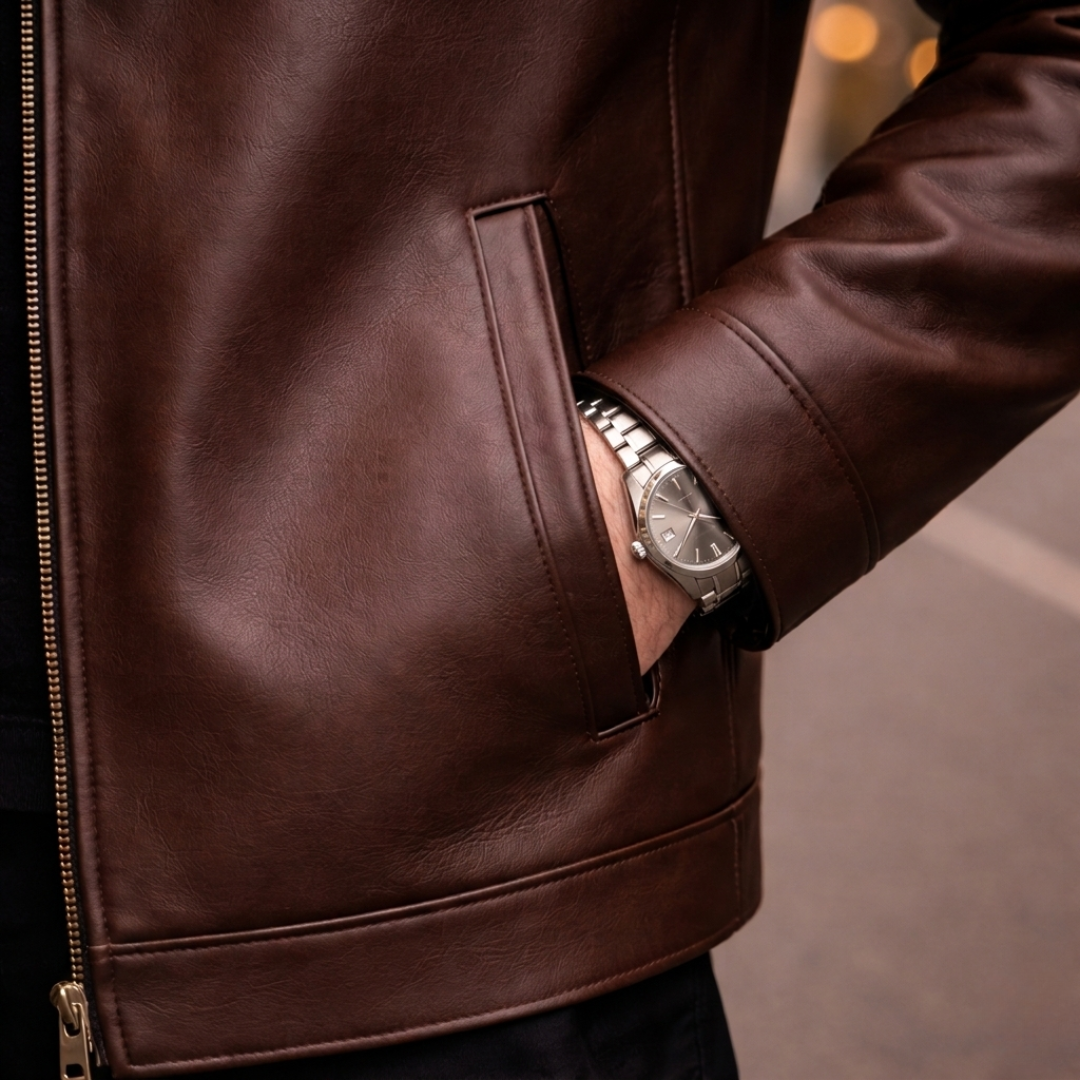 Pure Leather Zip Jacket