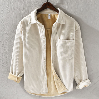 FLEECE-LINED CORDUROY SHIRT