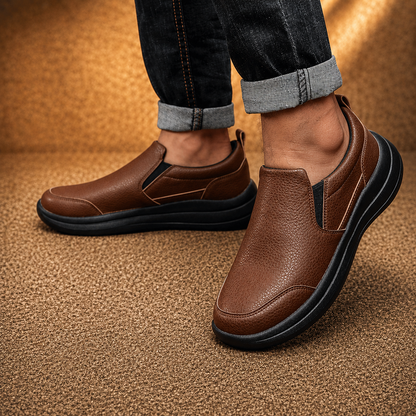 Lightweight Leather Slip-Ons