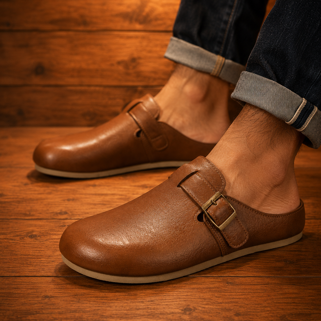 Comfortable Buckle Strap Mules
