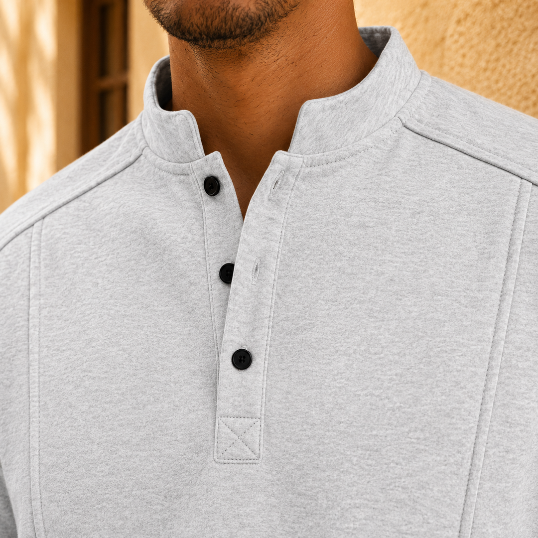 Stand Collar Henley Shirt
