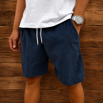 Ribbed Corduroy Drawstring Shorts
