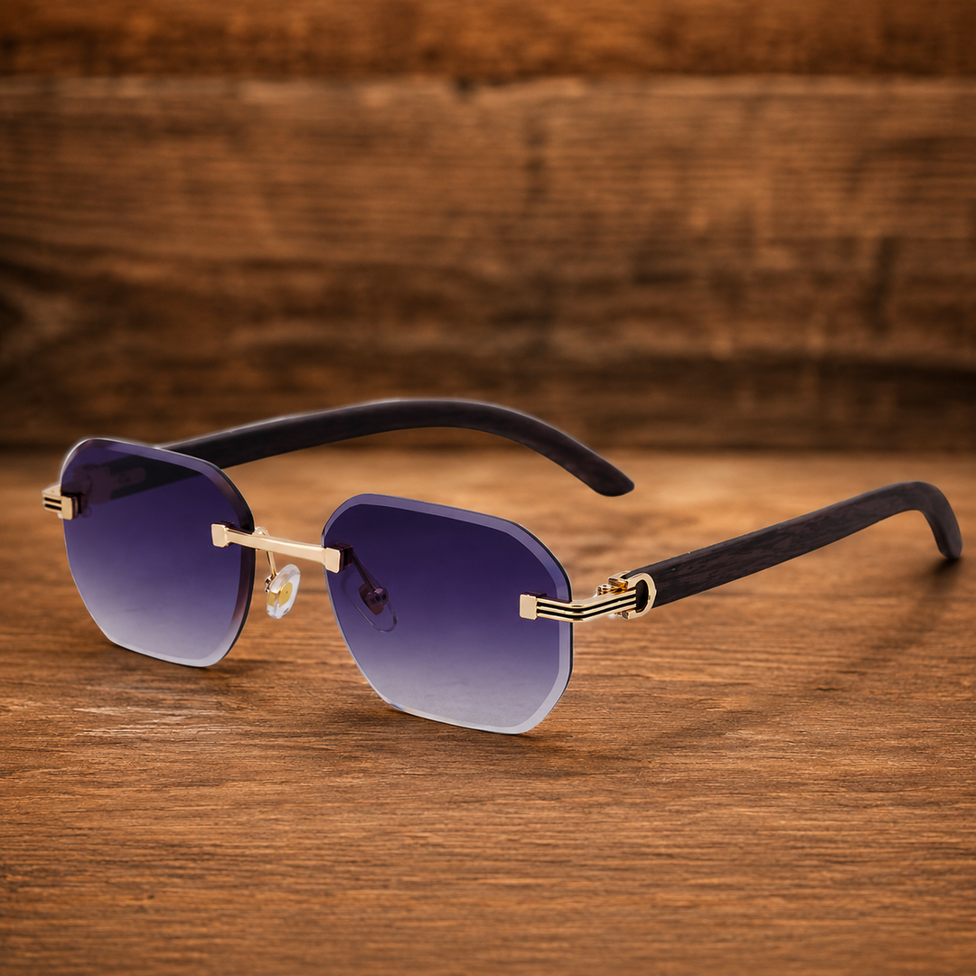 Luxury Rimless Geometric Sunglasses