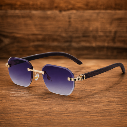 Luxury Rimless Geometric Sunglasses
