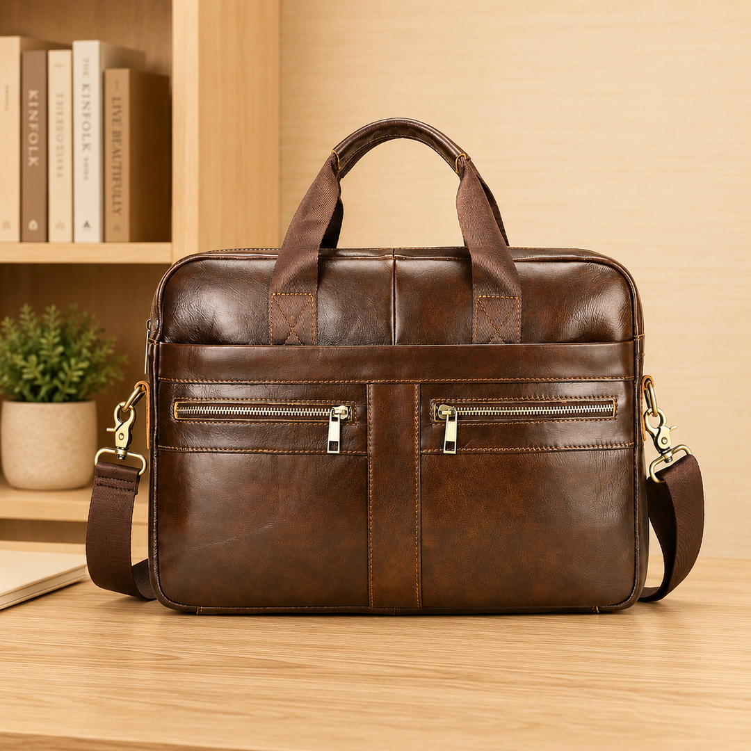 Leather Business Laptop Briefcase