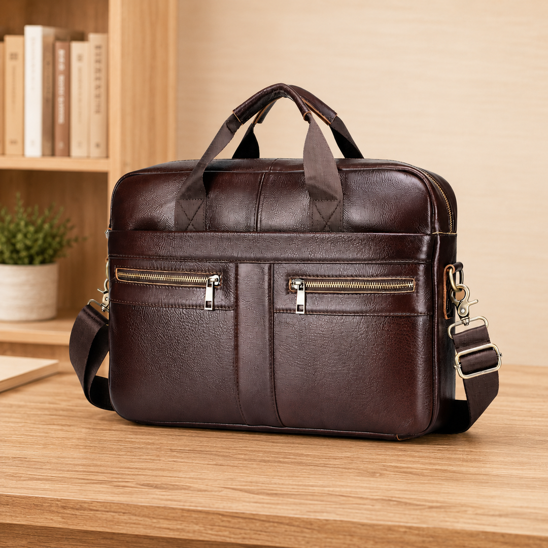 Leather Business Laptop Briefcase