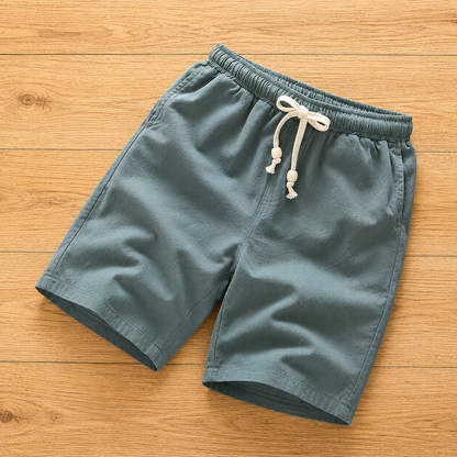 Linen Drawstring Casual Shorts
